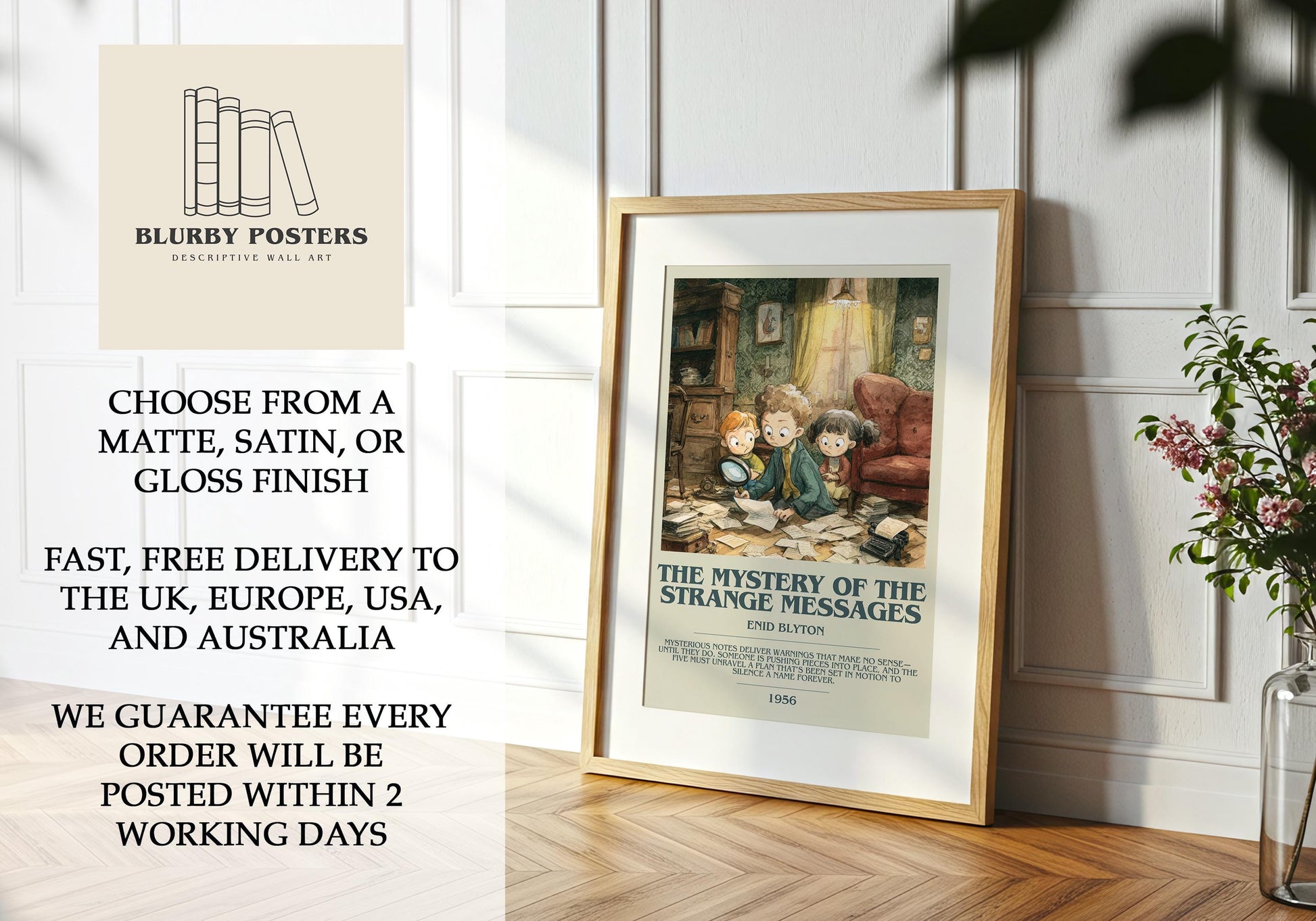 The Mystery Of The Strange Messages by Enid Blyton | Descriptive Book Poster | Modern