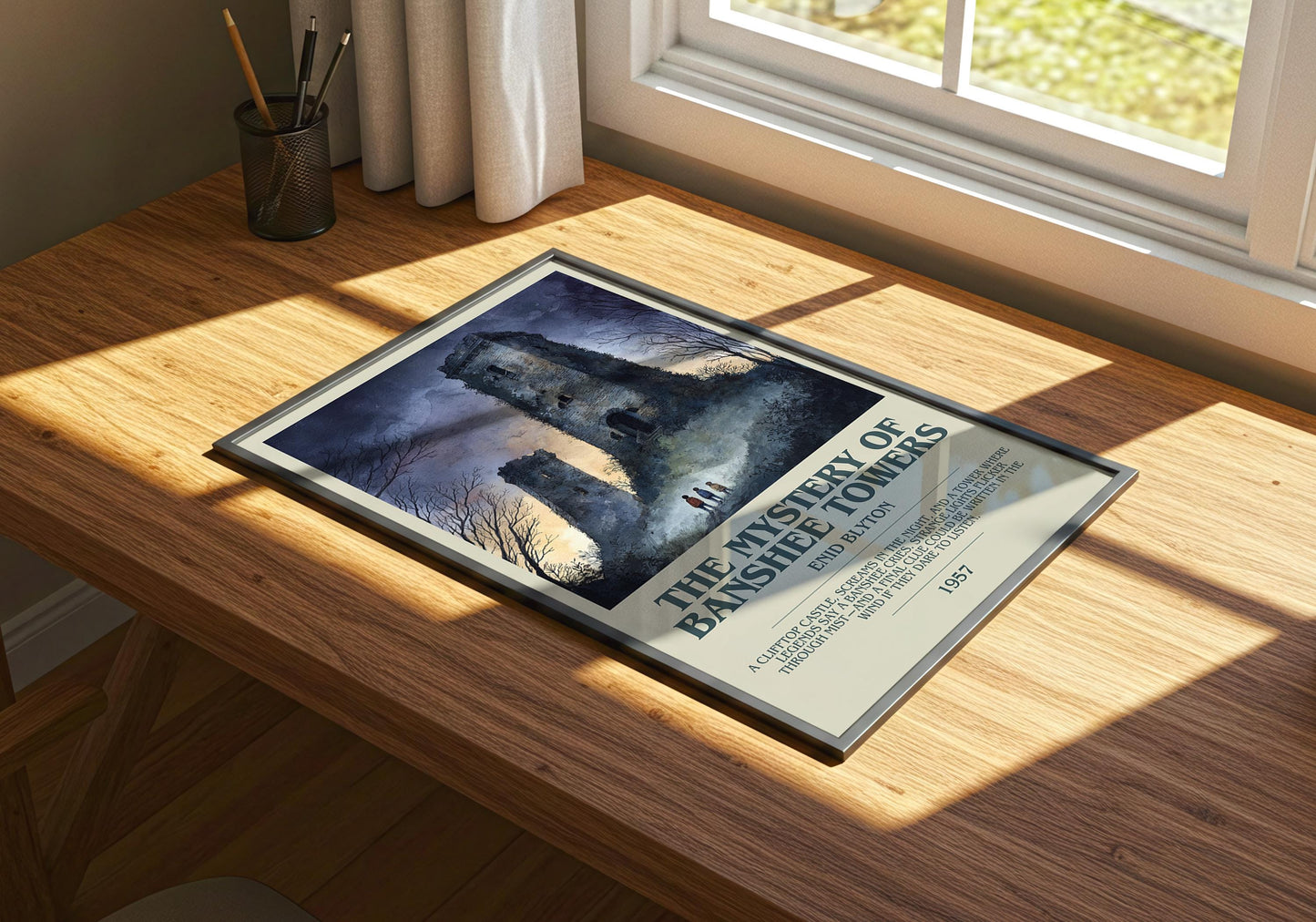 The Mystery Of Banshee Towers by Enid Blyton | Descriptive Book Poster | Modern