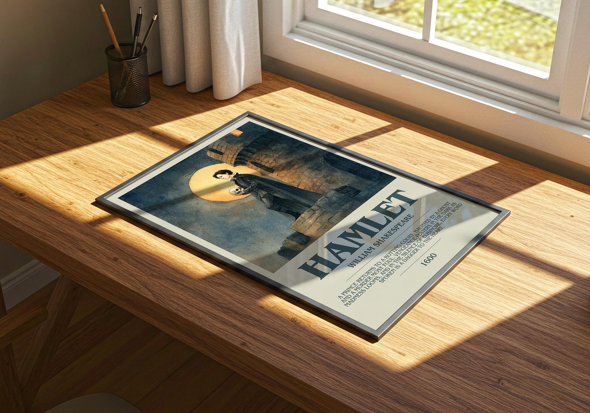 Hamlet by Shakespeare | Descriptive Book Poster | Modern