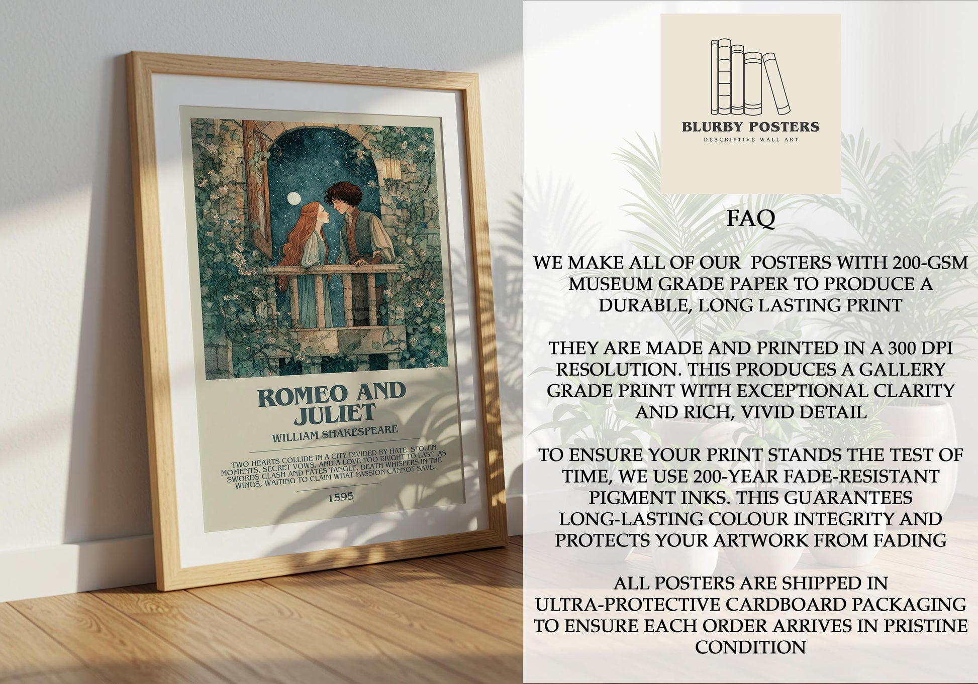 Romeo and Juliet by Shakespeare | Descriptive Book Poster | Modern