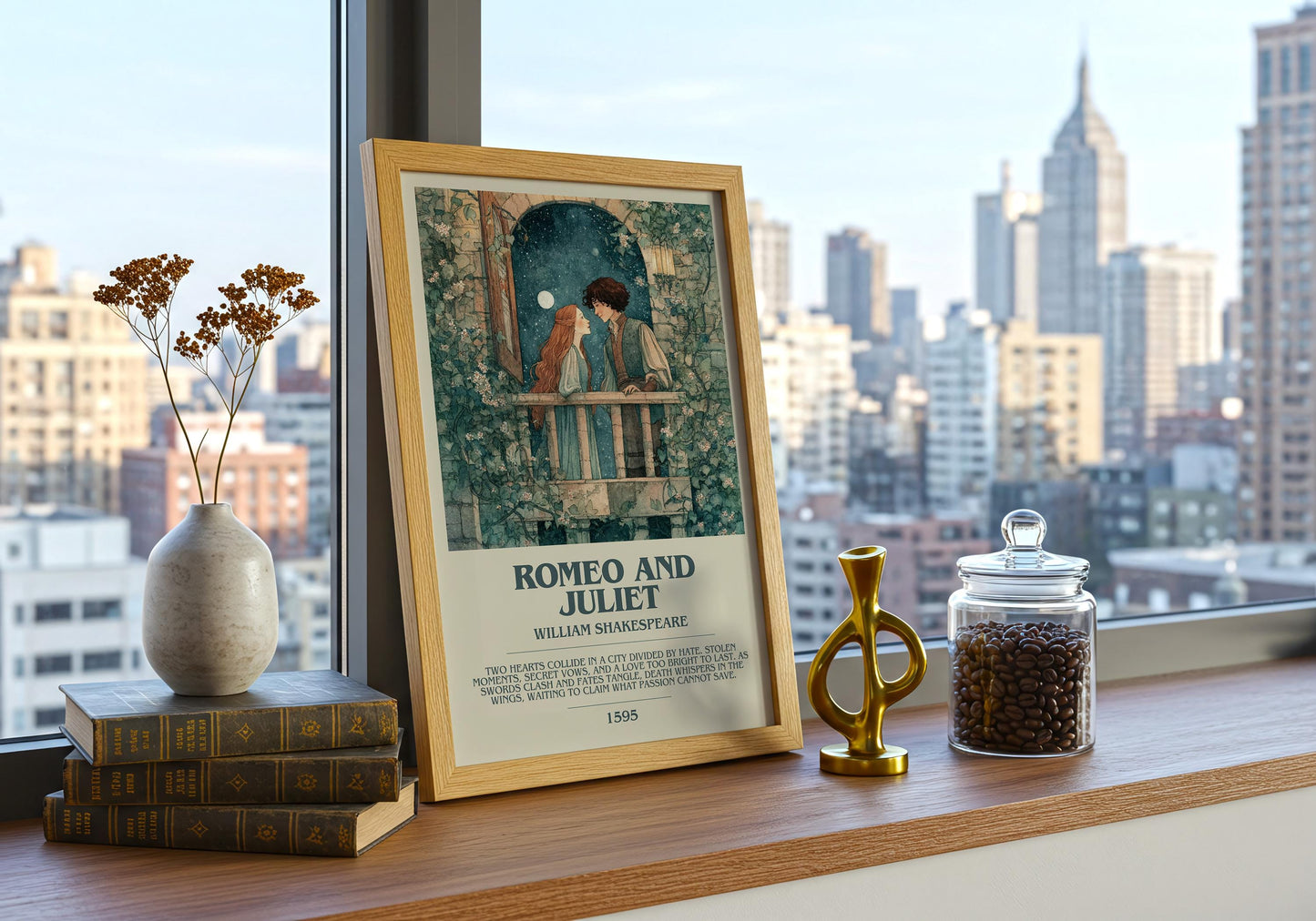 Romeo and Juliet by Shakespeare | Descriptive Book Poster | Modern