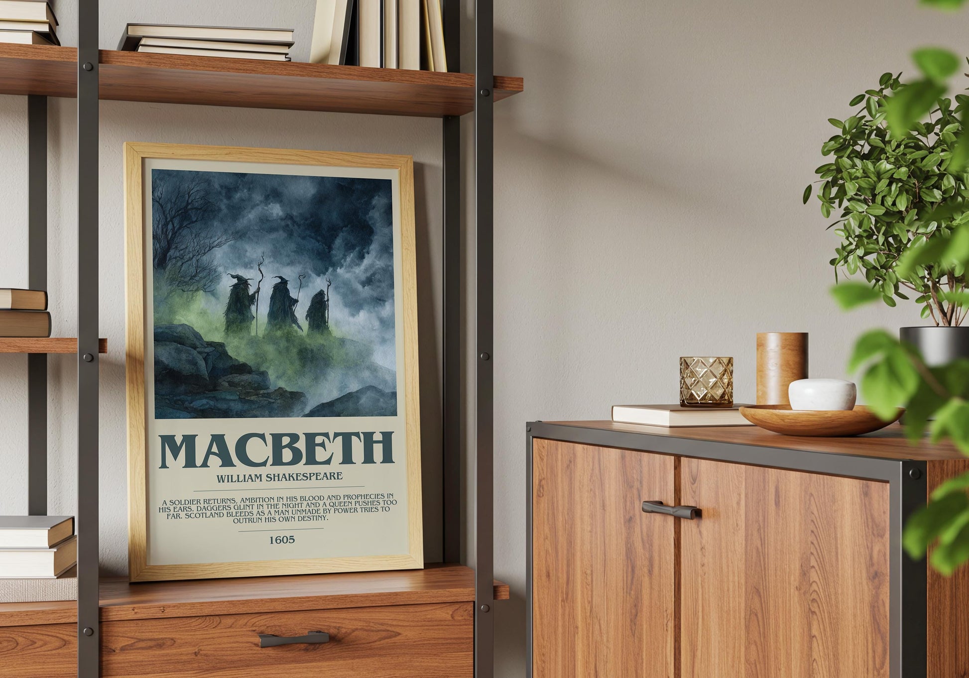 Macbeth by Shakespeare | Descriptive Book Poster | Modern