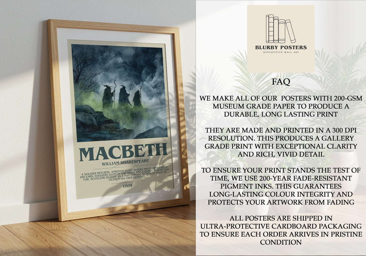 Macbeth by Shakespeare | Descriptive Book Poster | Modern