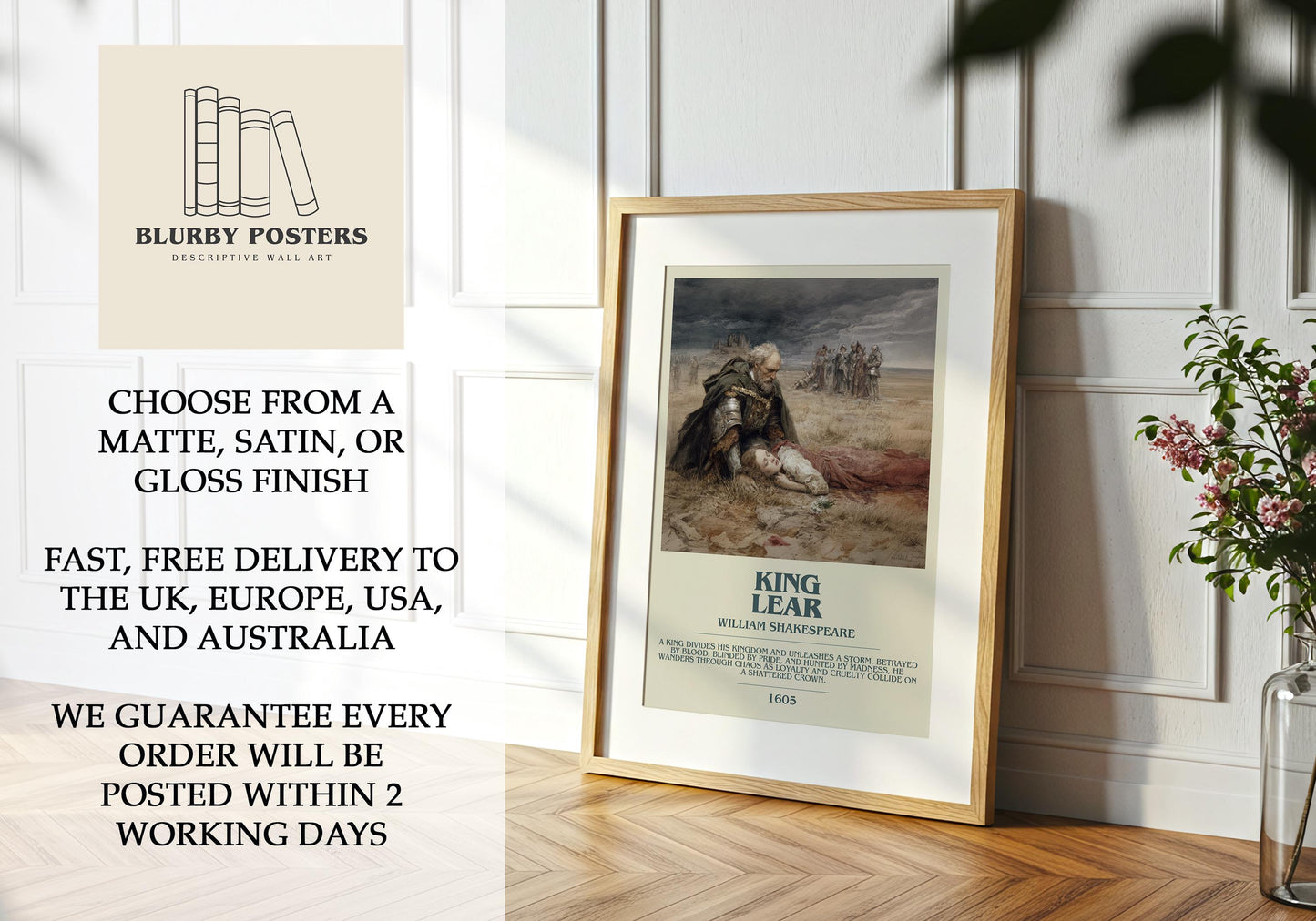 King Lear by William Shakespeare | Descriptive Book Poster | Modern