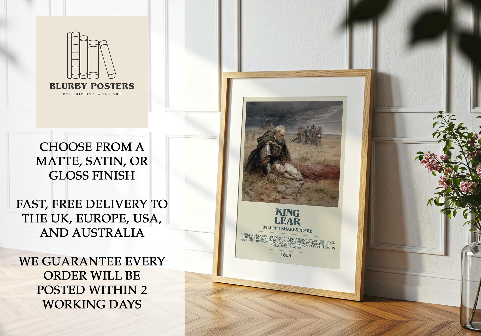 King Lear by William Shakespeare | Descriptive Book Poster | Modern