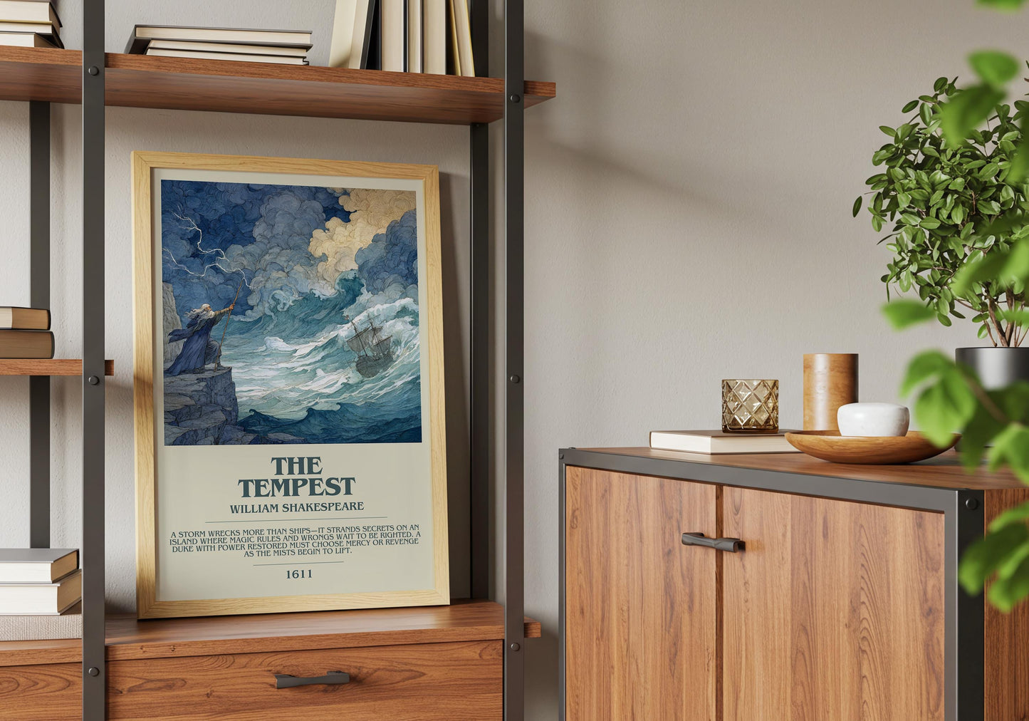 The Tempest by William Shakespeare | Descriptive Book Poster | Modern