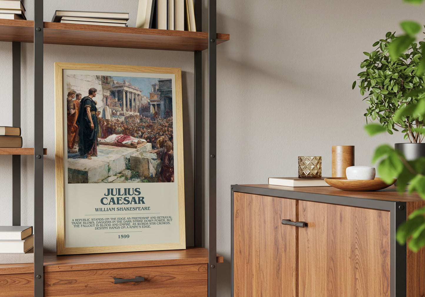 Julius Caesar by William Shakespeare | Descriptive Book Poster | Modern
