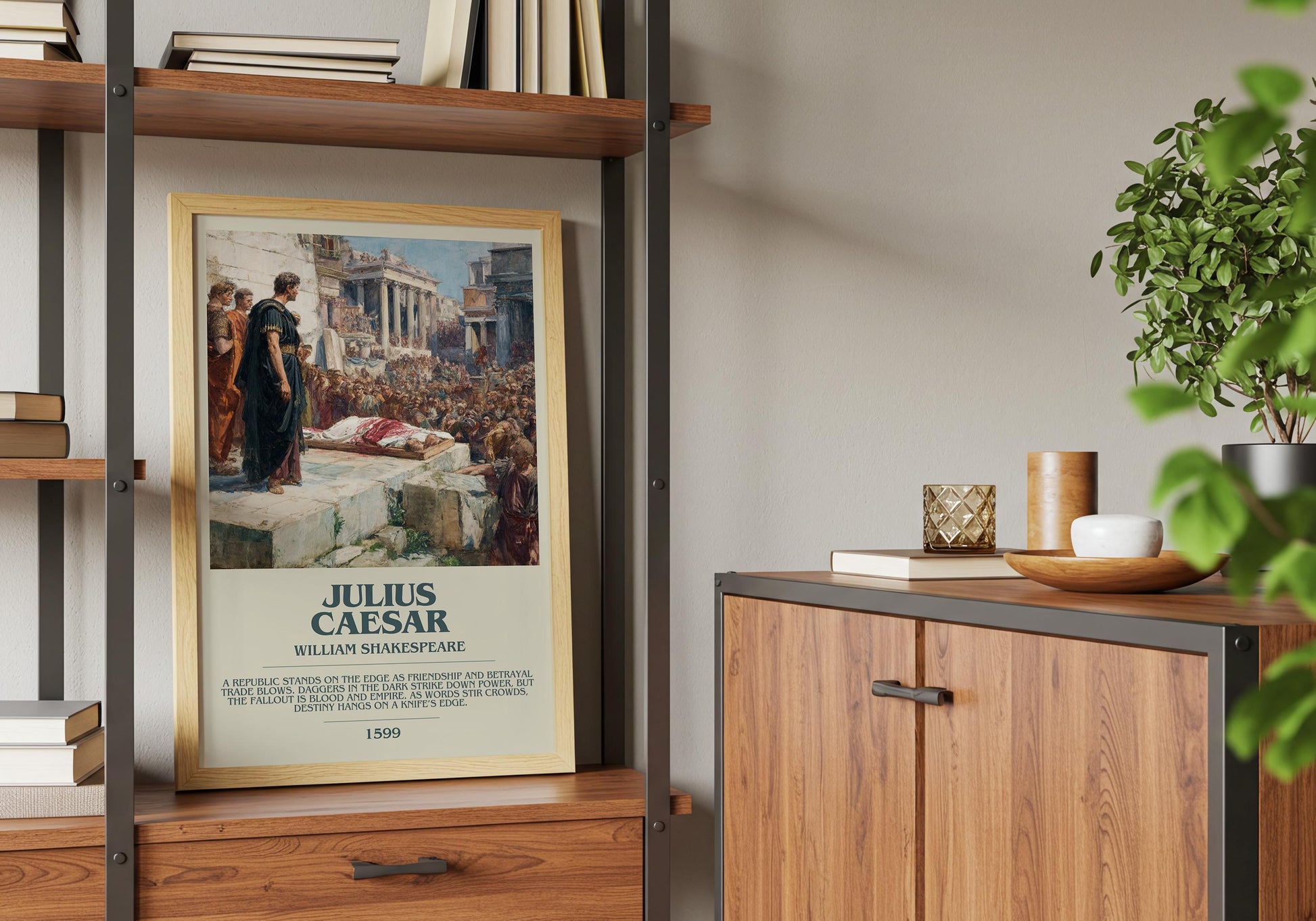 Julius Caesar by William Shakespeare | Descriptive Book Poster | Modern
