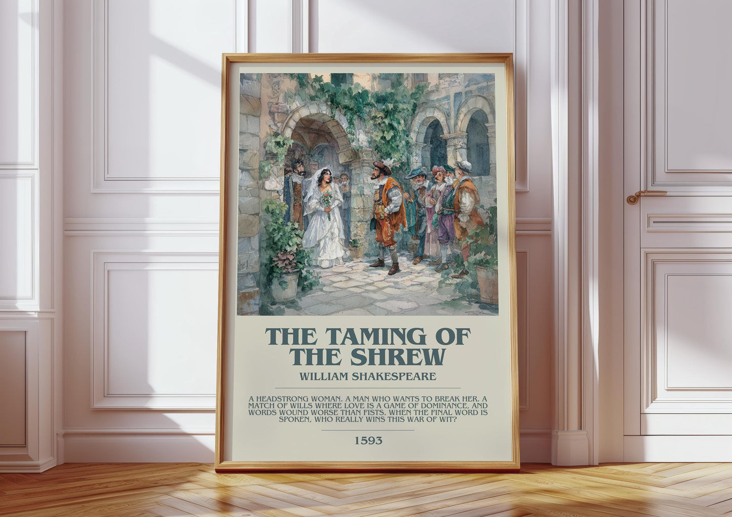 The Taming Of The Shrew by William Shakespeare | Descriptive Modern Book Art | Poster