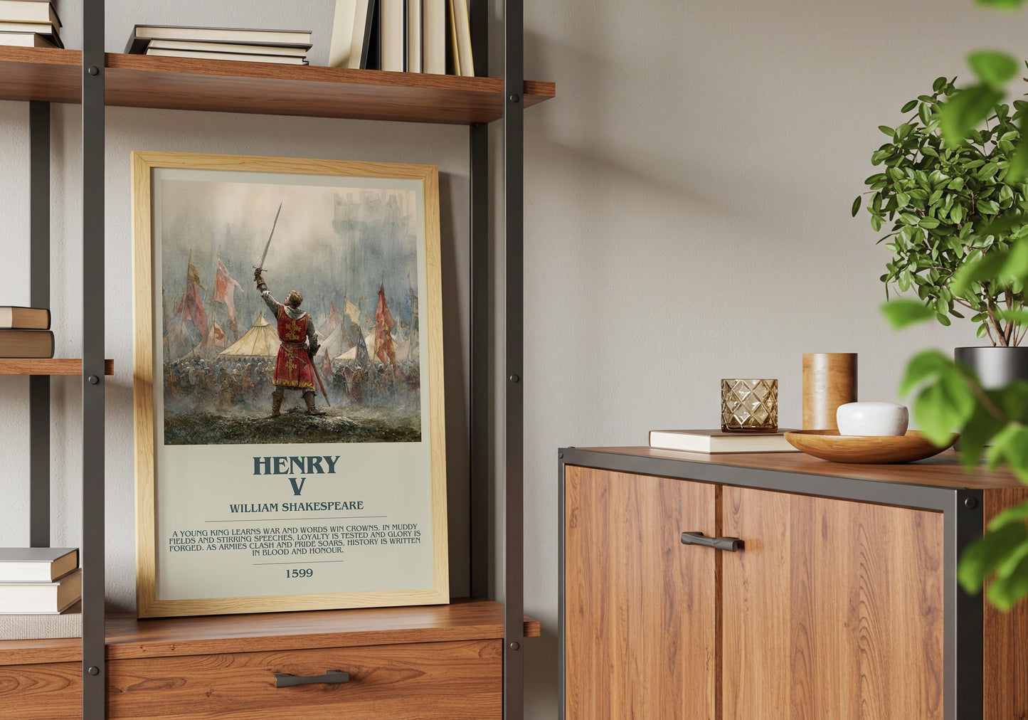 Henry V by William Shakespeare | Descriptive Book Poster | Modern