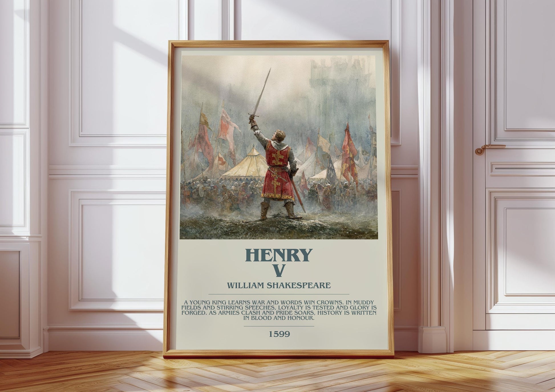 Henry V by William Shakespeare | Descriptive Book Poster | Modern