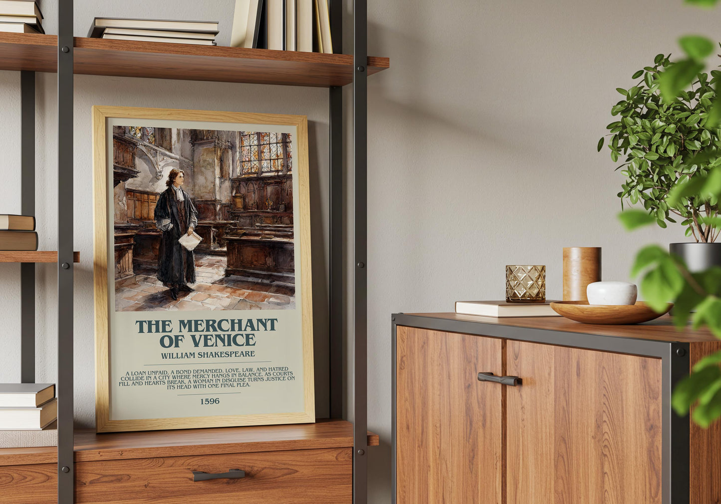 The Merchant Of Venice by William Shakespeare | Descriptive Book Poster | Modern