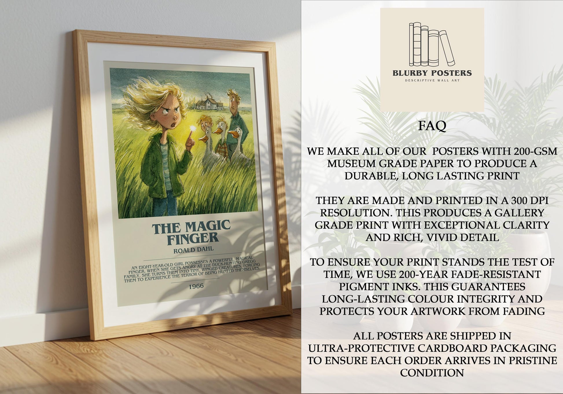 The Magic Finger by Roald Dahl | Descriptive Book Poster | Modern