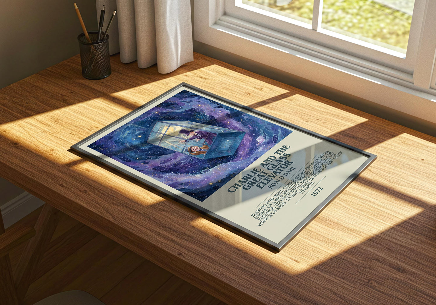 Charlie and the Great Glass Elevator by Roald Dahl | Descriptive Book Poster | Modern