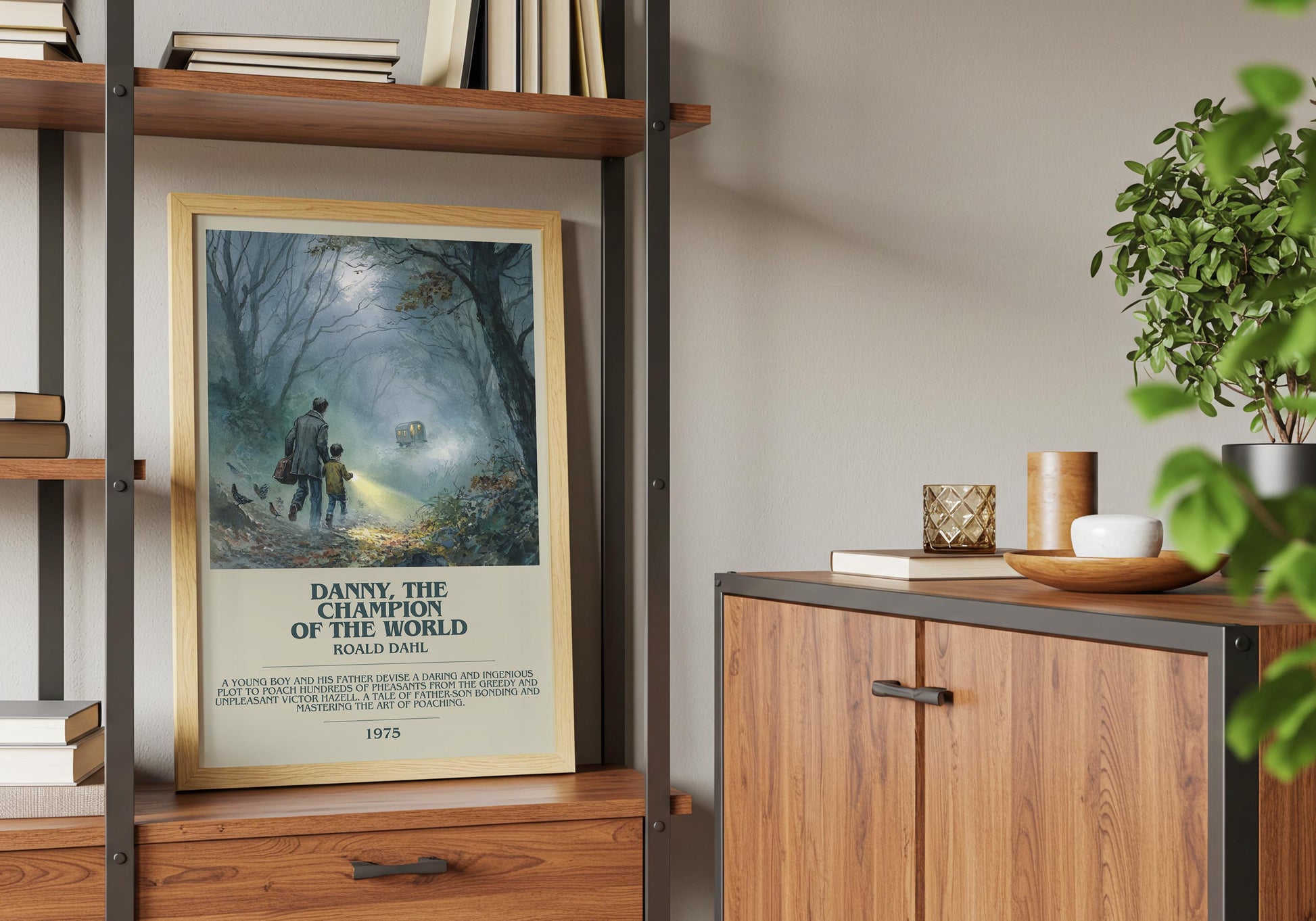 Danny, The Champion Of The World by Roald Dahl | Descriptive Book Poster | Modern