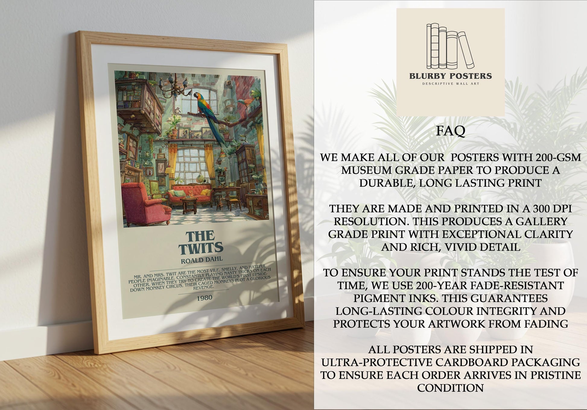 My Twits by Roald Dahl | Descriptive Book Poster | Modern