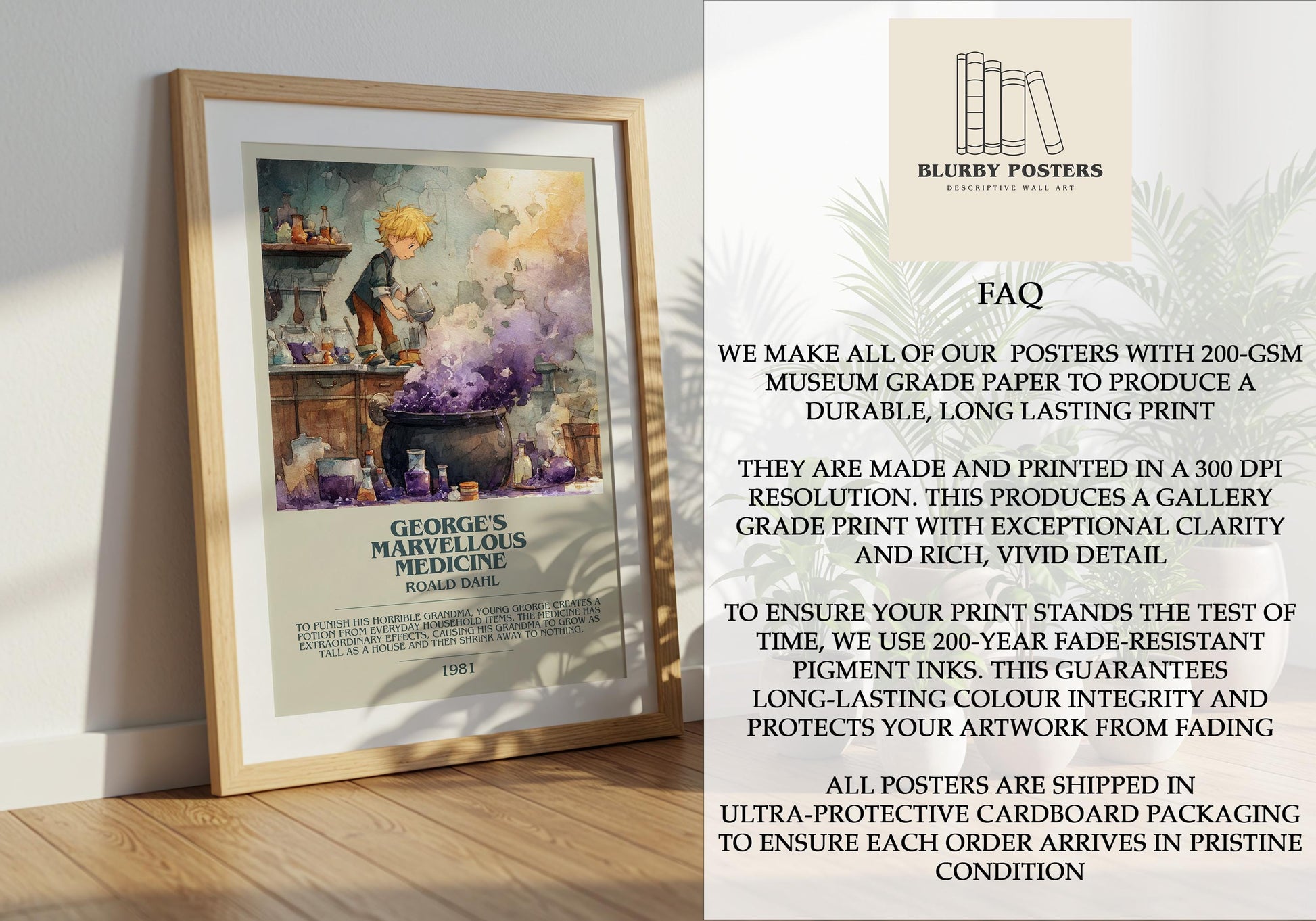 George's Marvellous Medicine by Roald Dahl | Descriptive Book Poster | Modern