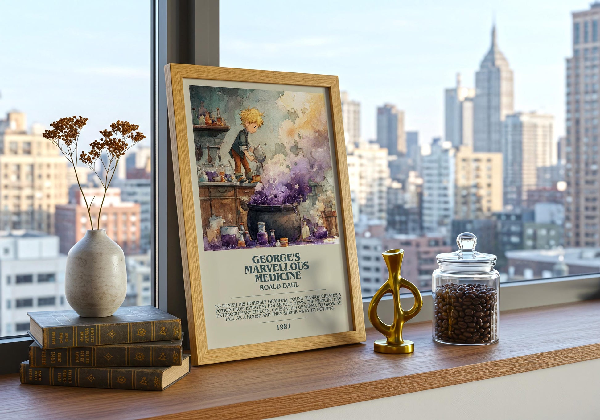 George's Marvellous Medicine by Roald Dahl | Descriptive Book Poster | Modern