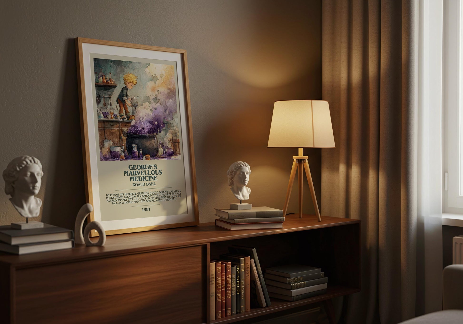 George's Marvellous Medicine by Roald Dahl | Descriptive Book Poster | Modern