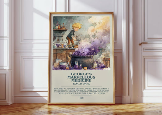George's Marvellous Medicine by Roald Dahl | Descriptive Book Poster | Modern