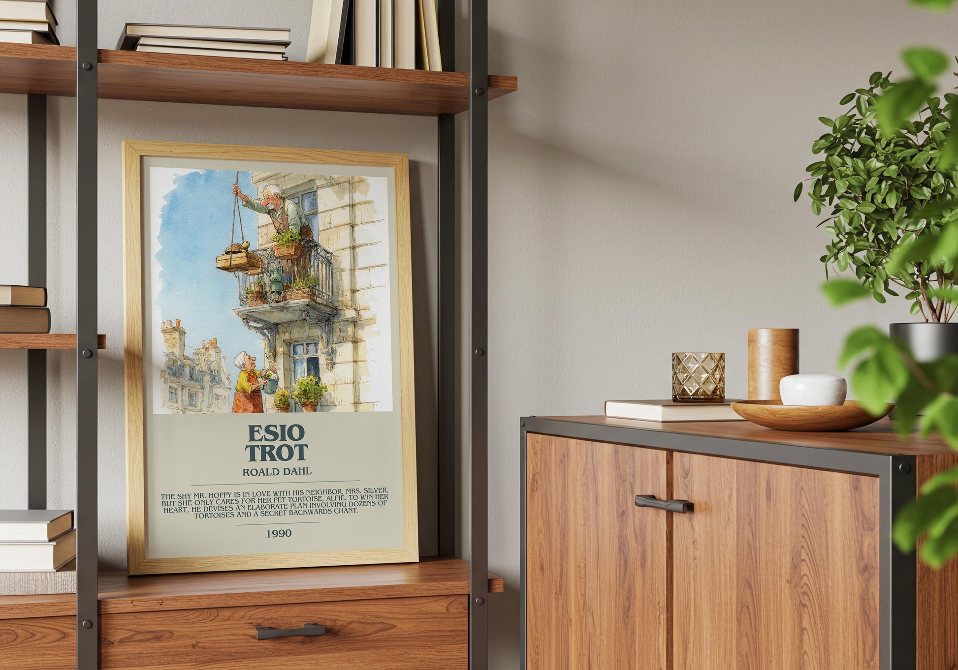 Esio Trot by Roald Dahl | Descriptive Book Poster | Modern