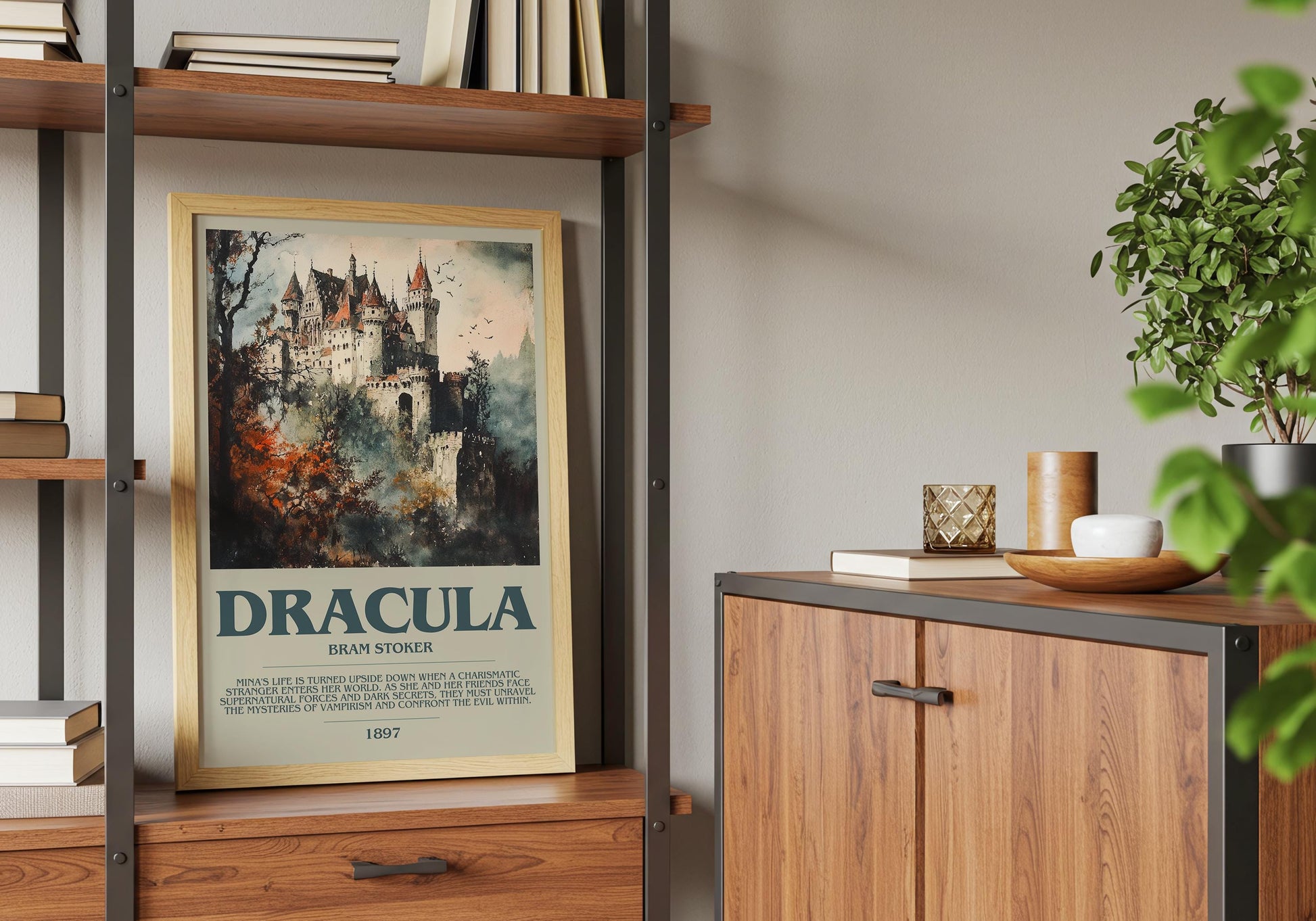 Dracula by Bram Stoker | Descriptive Book Poster | Modern