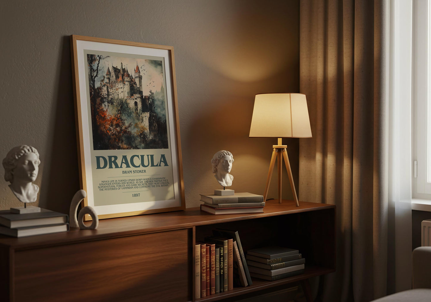 Dracula by Bram Stoker | Descriptive Book Poster | Modern