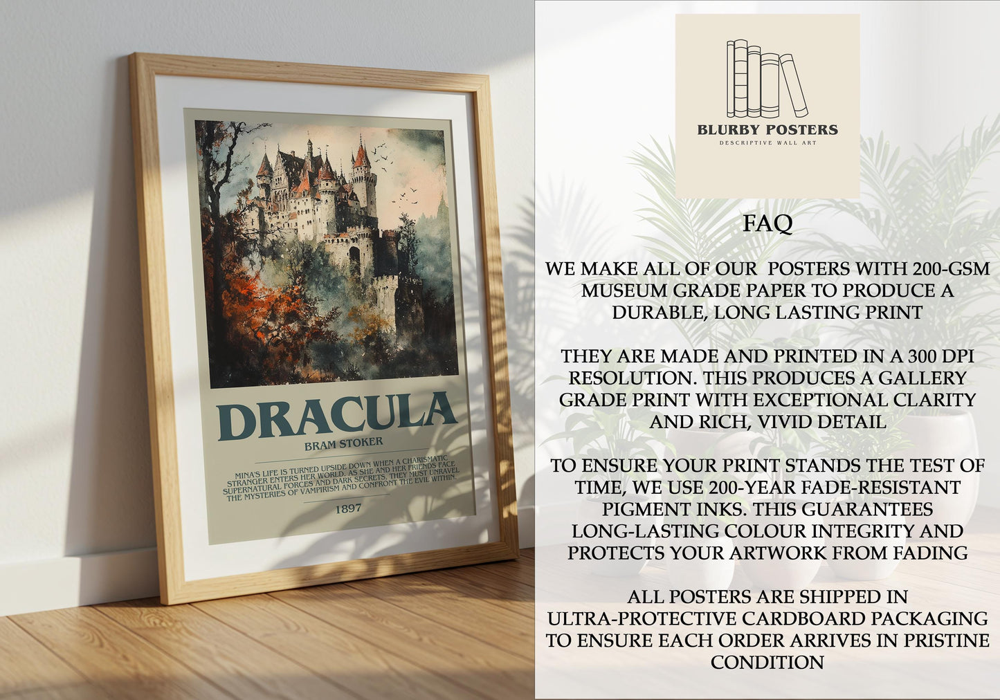 Dracula by Bram Stoker | Descriptive Book Poster | Modern