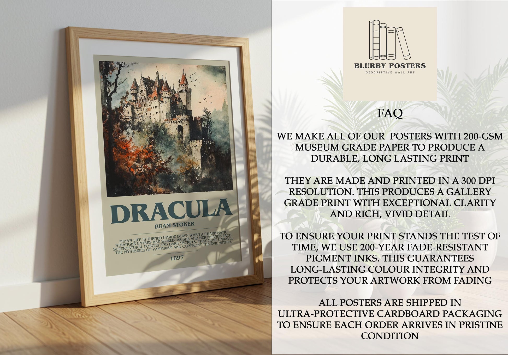 Dracula by Bram Stoker | Descriptive Book Poster | Modern