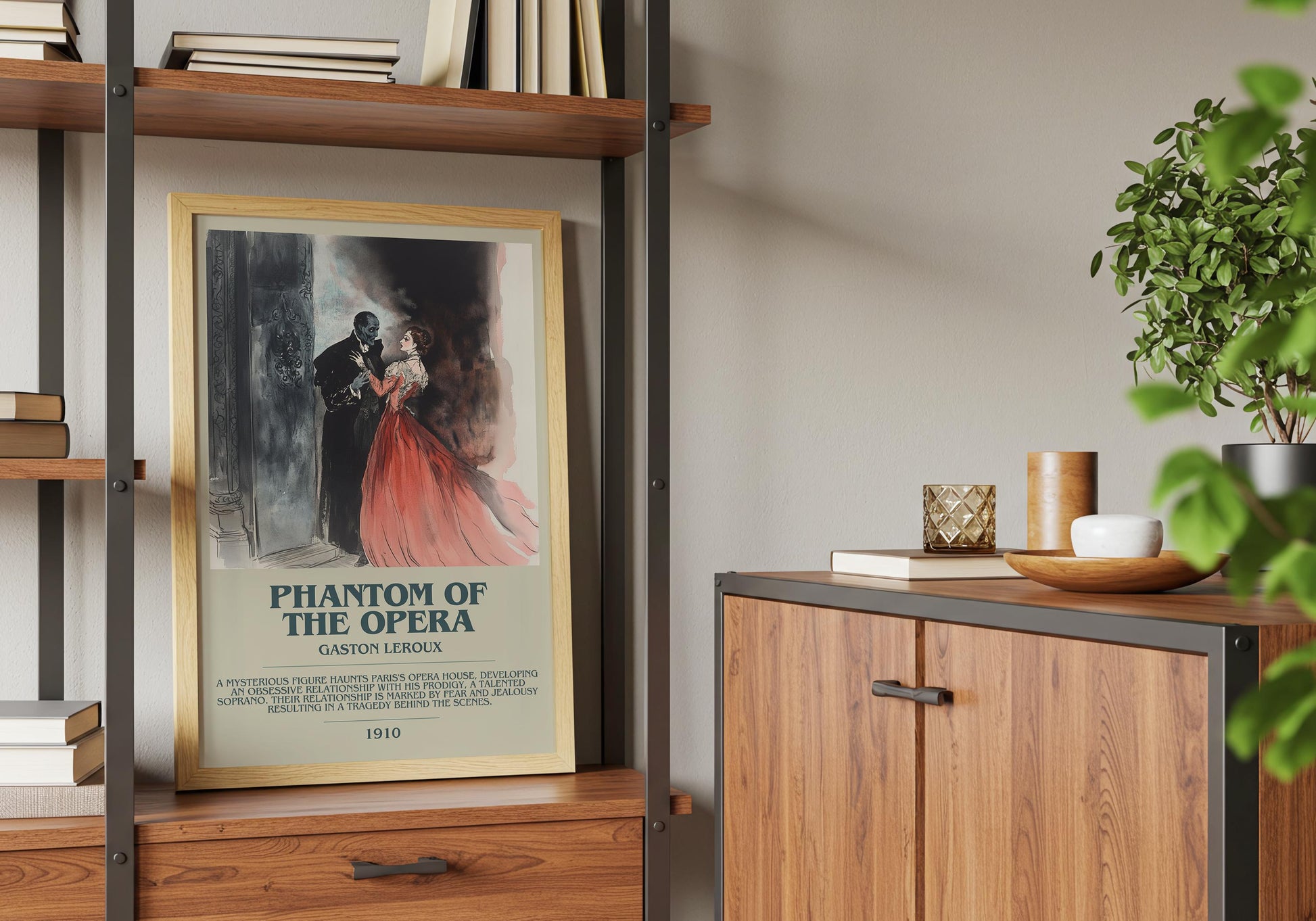 Phantom Of The Opera by Gaston Leroux | Descriptive Book Poster | Modern