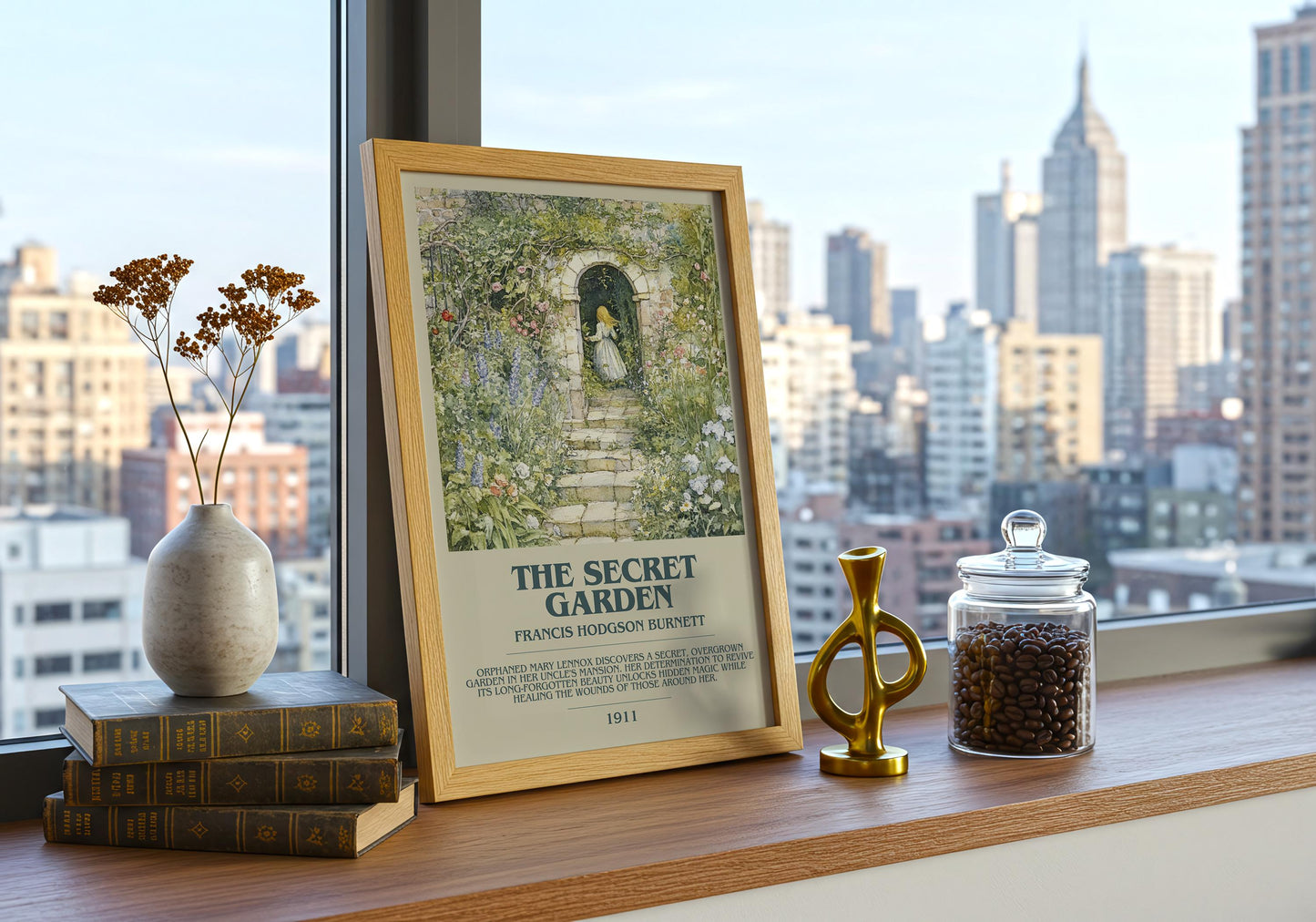 The Secret Garden by Francis Hodgson Burnett | Descriptive Book Poster | Modern