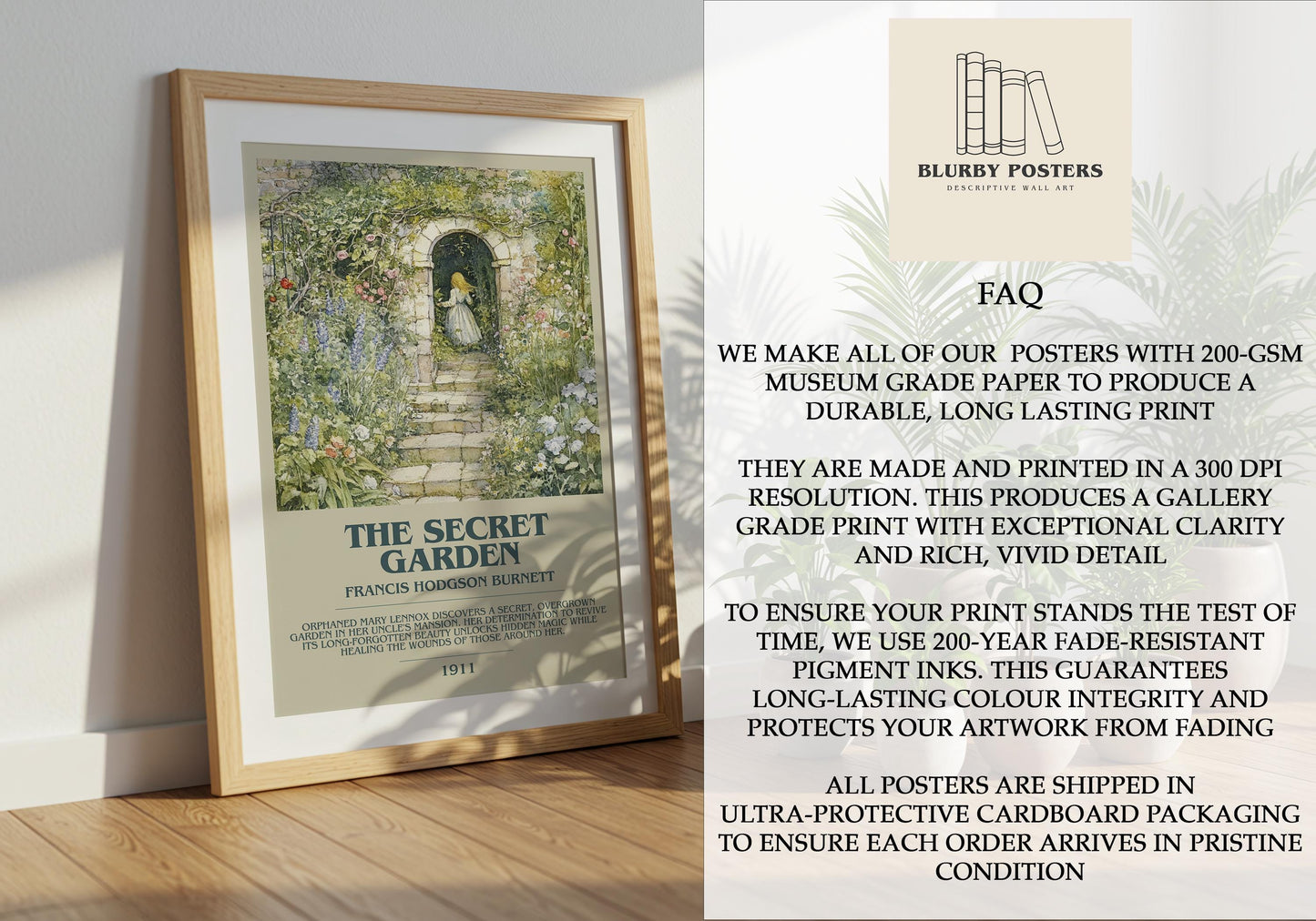 The Secret Garden by Francis Hodgson Burnett | Descriptive Book Poster | Modern