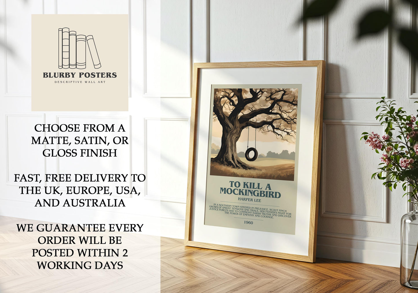 To Kill A Mockingbird by Harper Lee | Descriptive Book Poster | Modern