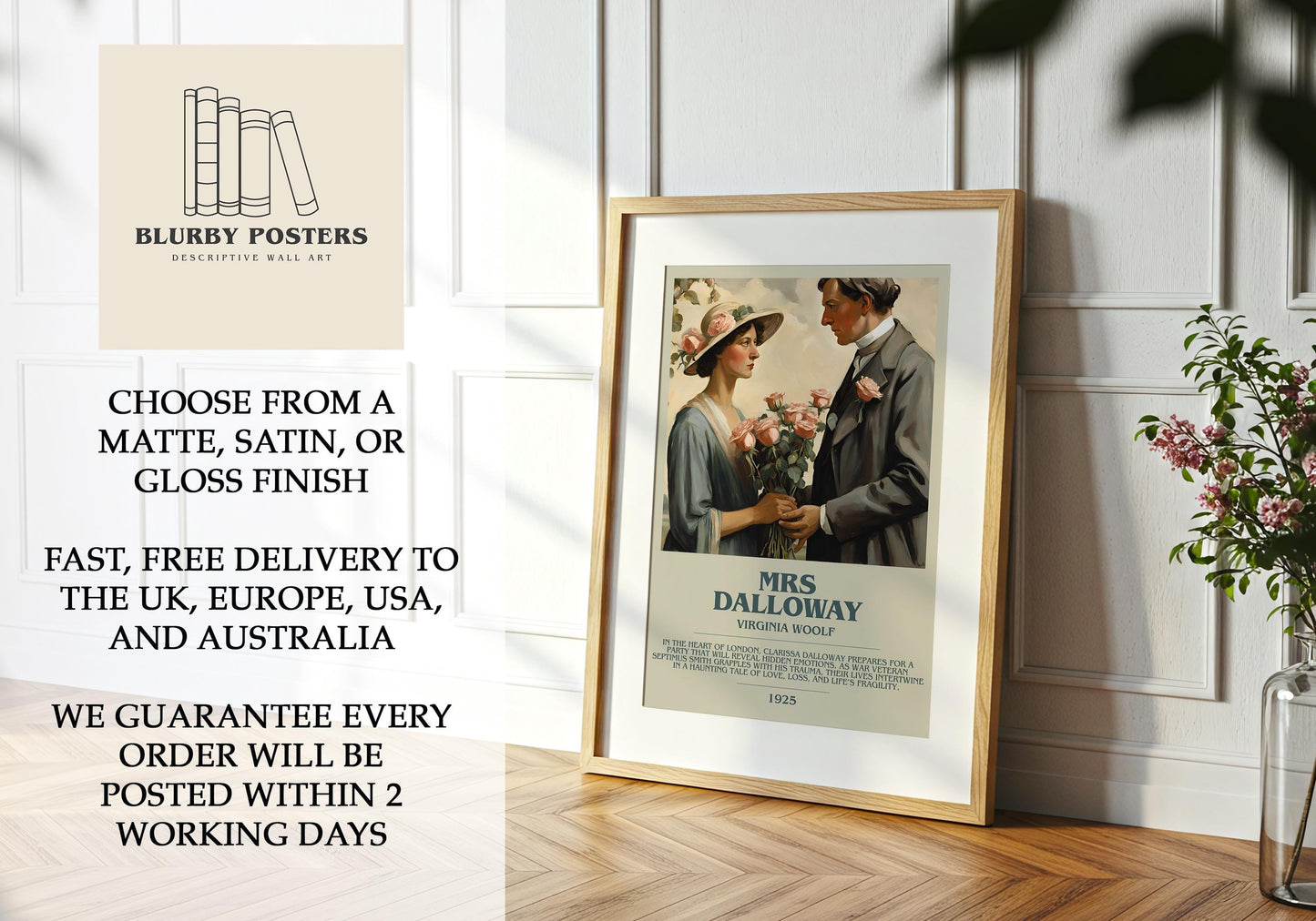 Mrs Dalloway by Virginia Woolf | Descriptive Book Poster | Modern