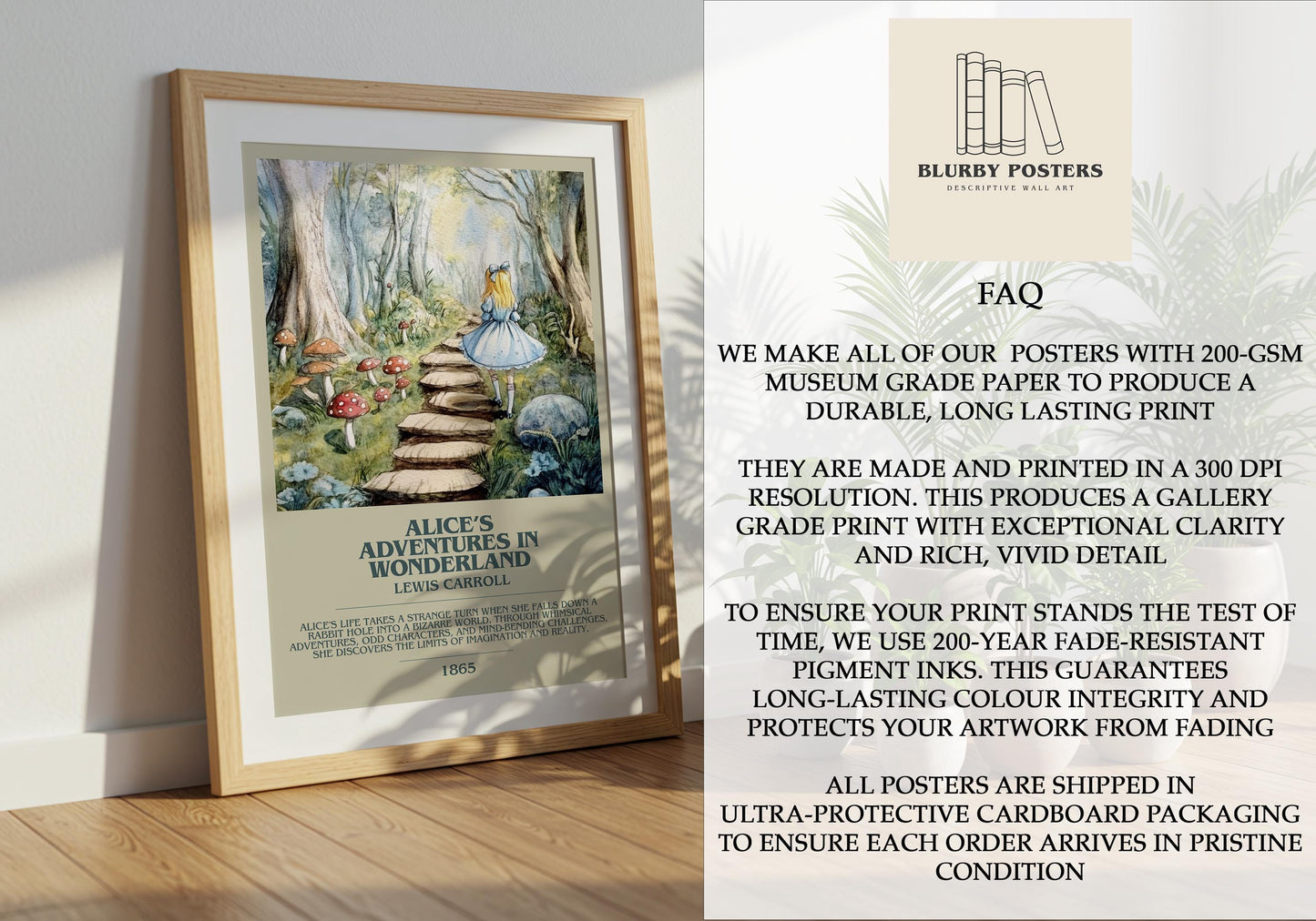 Alice's Adventures In Wonderland by Lewis Carroll | Descriptive Book Poster | Modern