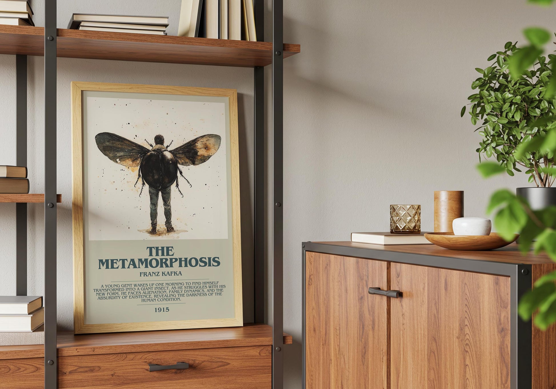 The Metamorphosis by Franz Kafka | Descriptive Book Poster | Modern