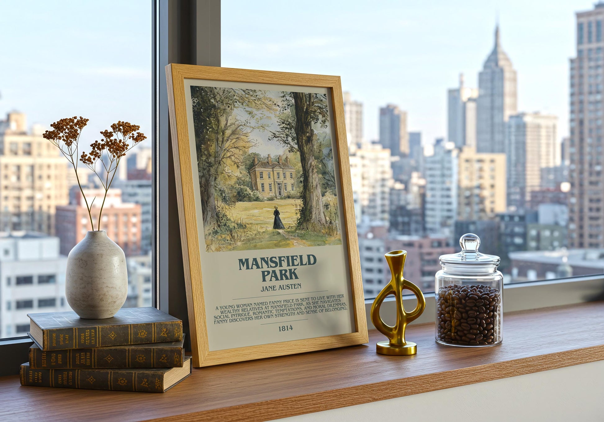 Mansfield Park by Jane Austen | Descriptive Book Poster | Modern