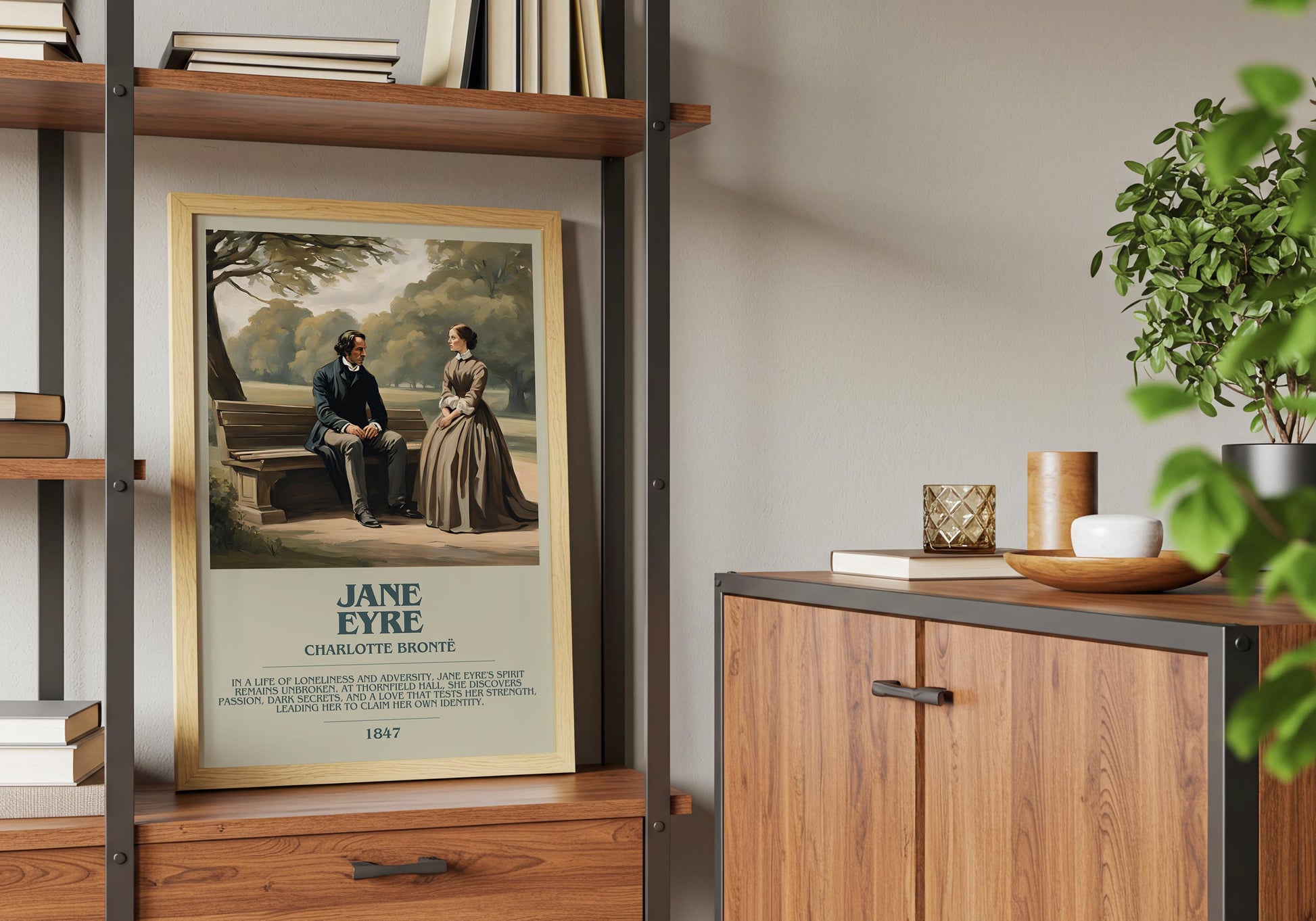 Jane Eyre by Charlotte Bronte | Descriptive Book Poster | Modern