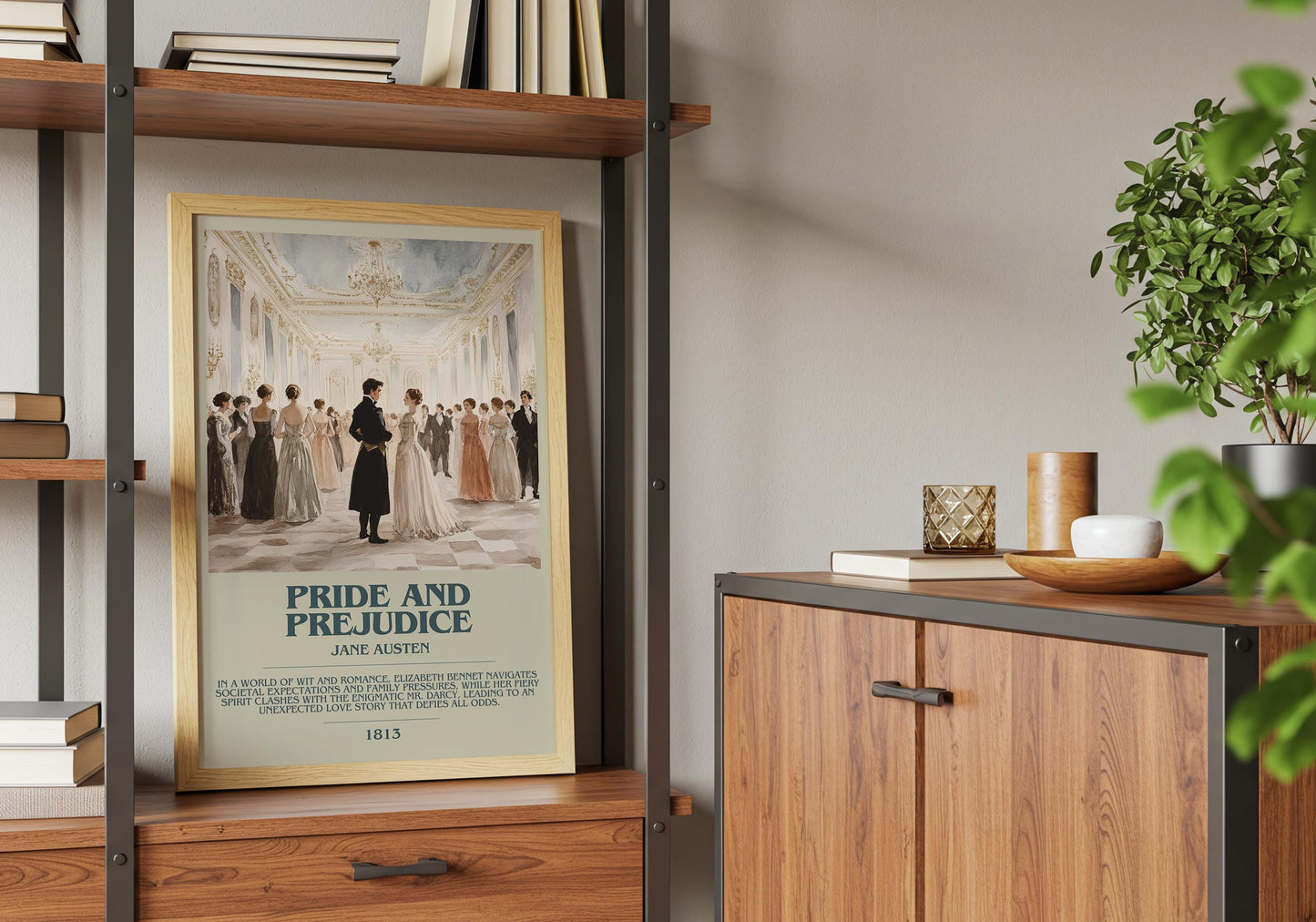Pride and Prejudice by Jane Austen | Descriptive Book Poster | Modern
