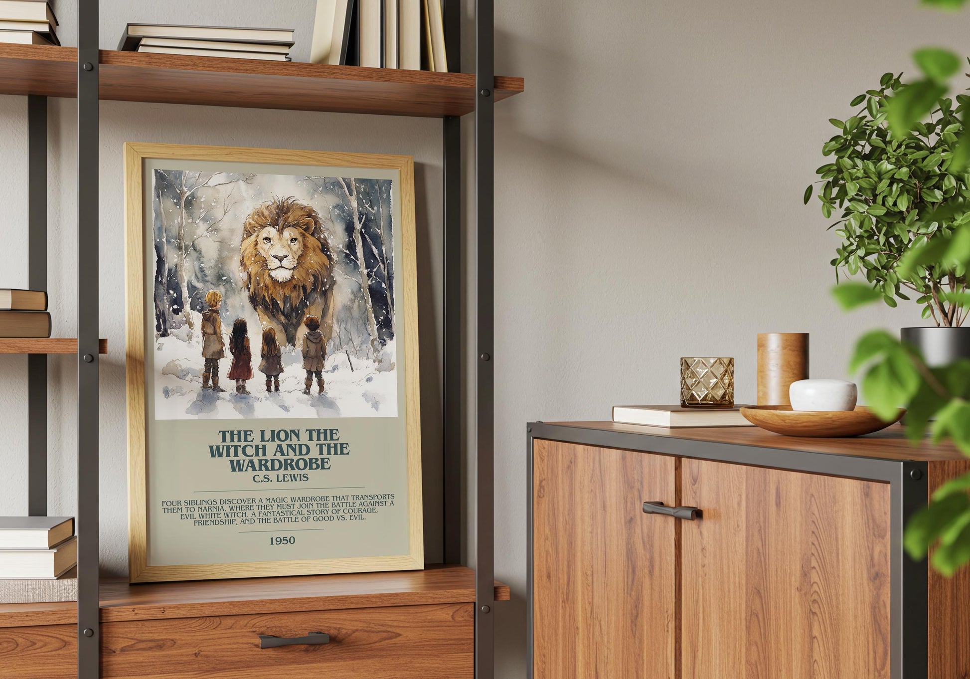 The Lion, The Witch and the Wardrobe by C.S. Lewis | Descriptive Book Poster | Modern