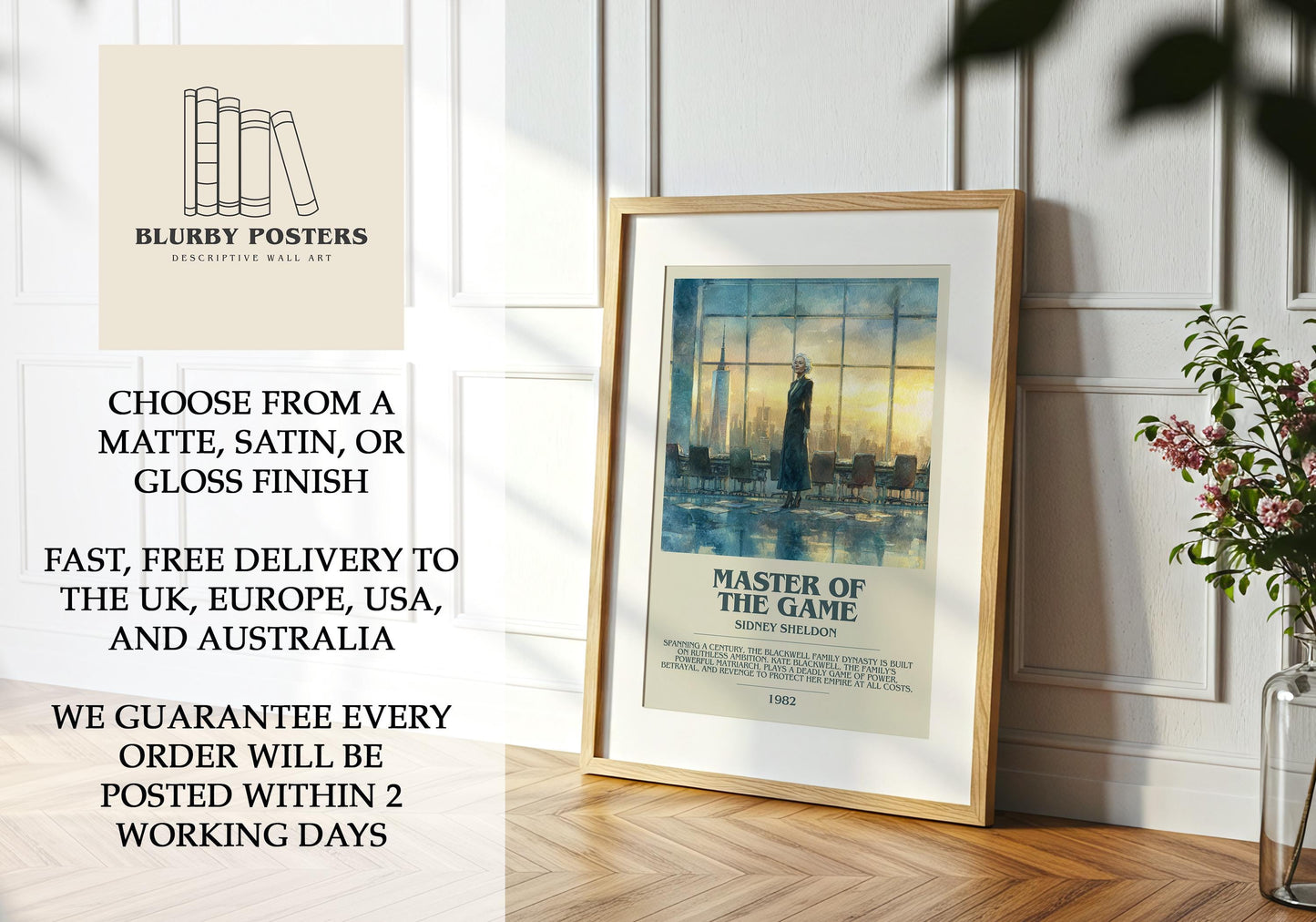 Master Of The Game by Sidney Sheldon | Descriptive Book Poster | Modern