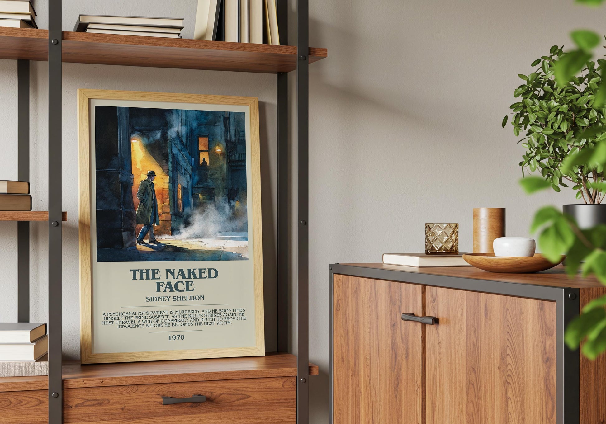 The Naked Face by Sidney Sheldon | Descriptive Book Poster | Modern