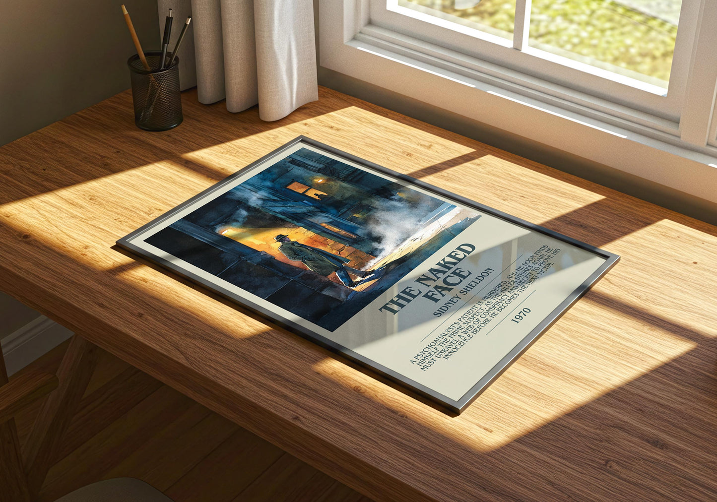 The Naked Face by Sidney Sheldon | Descriptive Book Poster | Modern