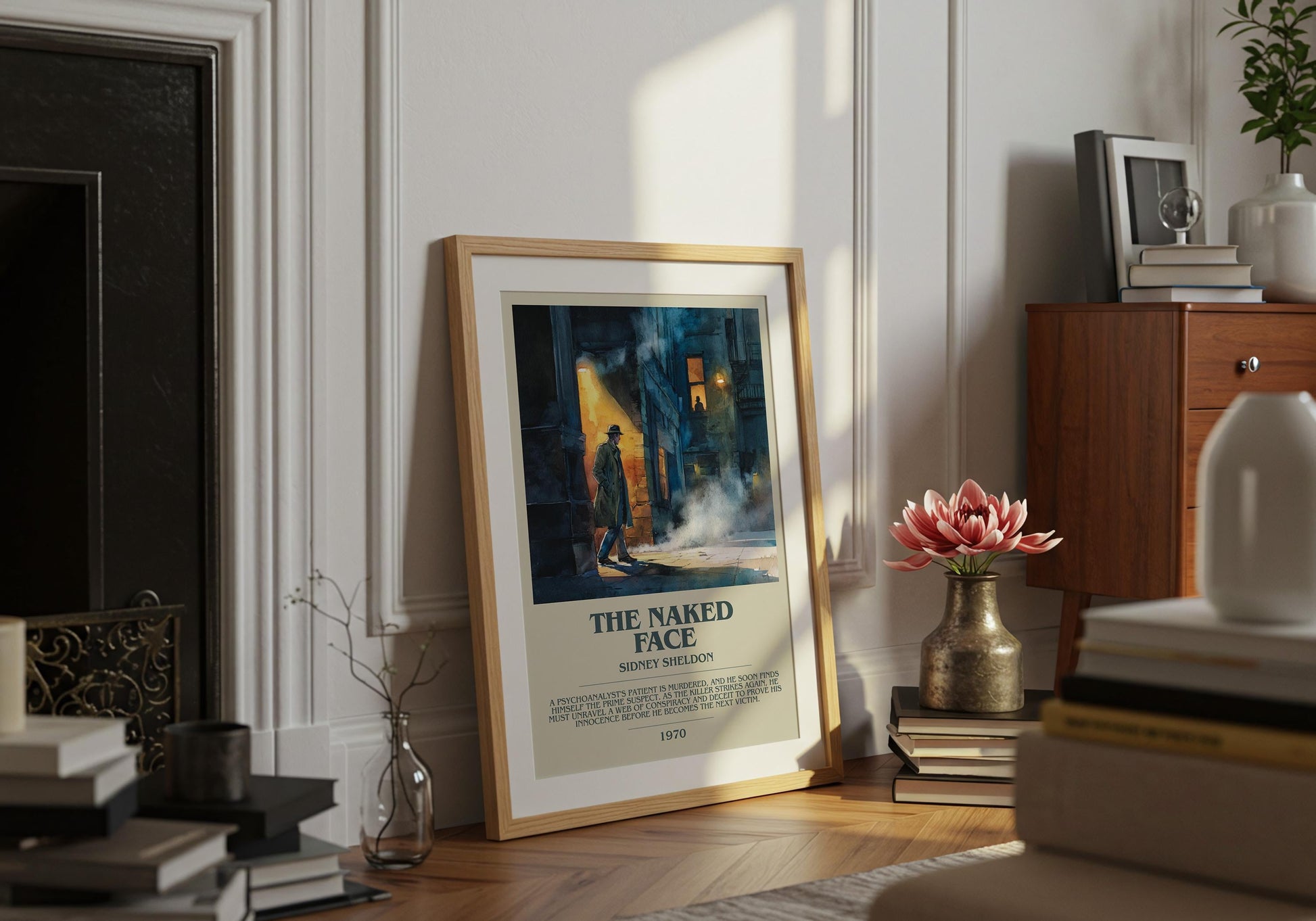 The Naked Face by Sidney Sheldon | Descriptive Book Poster | Modern