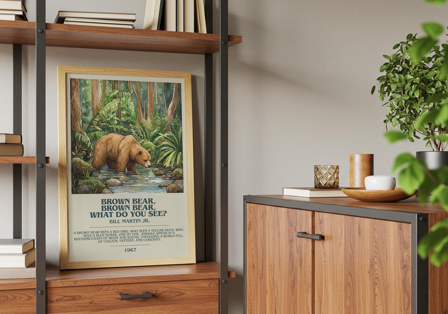 Brown Bear, What Do You See? by Bill Martin Jr | Descriptive Book Poster | Modern