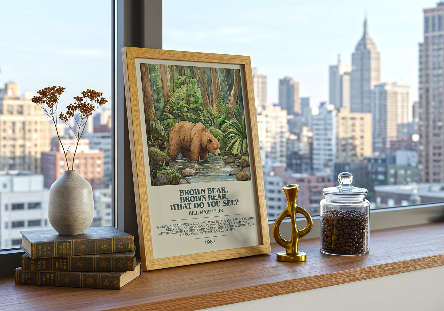 Brown Bear, What Do You See? by Bill Martin Jr | Descriptive Book Poster | Modern