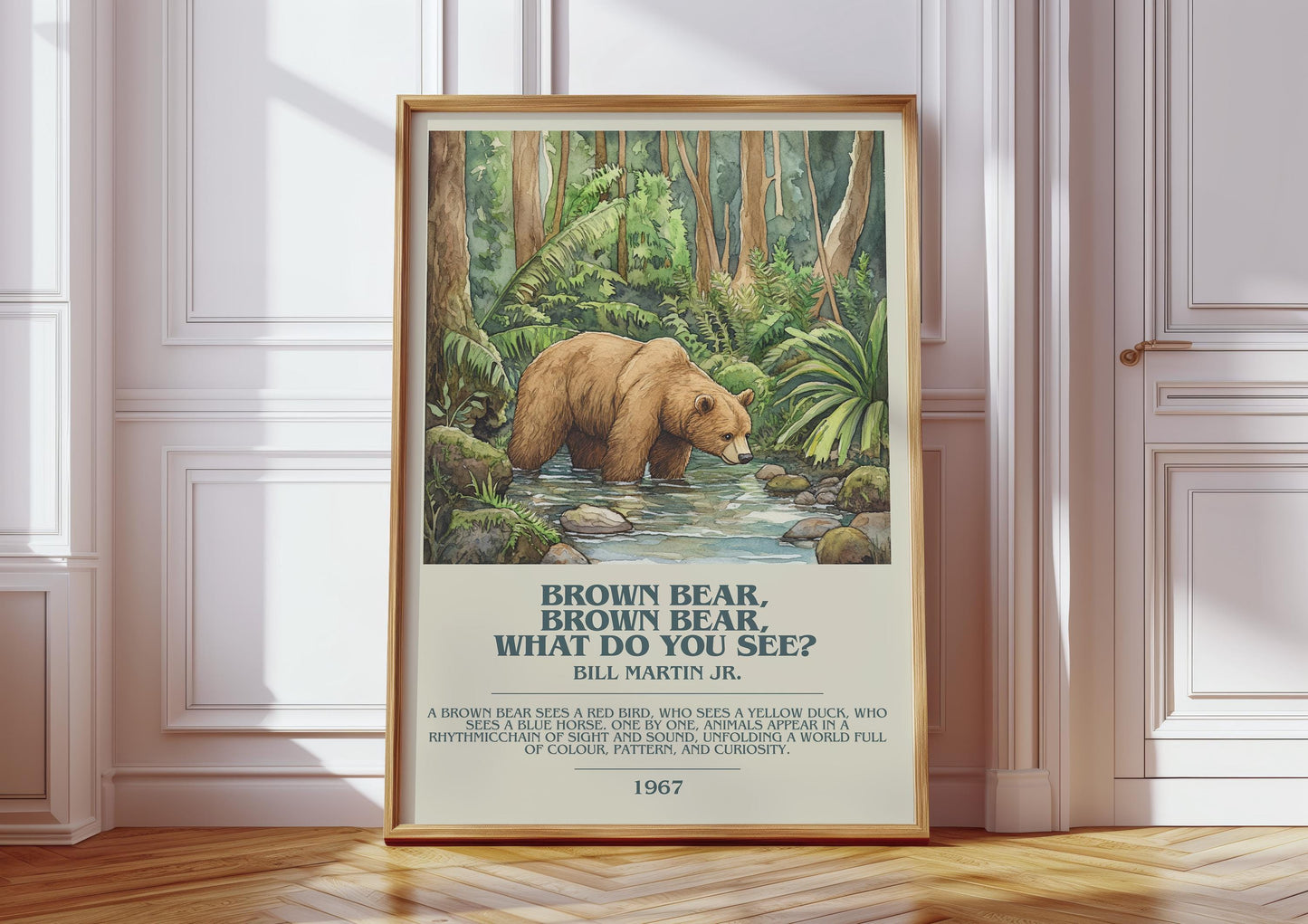 Brown Bear, What Do You See? by Bill Martin Jr | Descriptive Book Poster | Modern