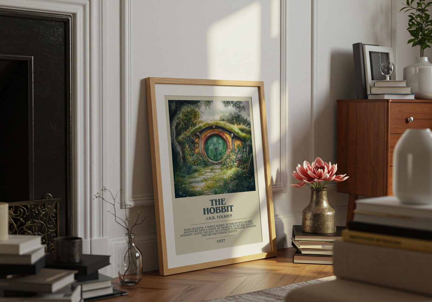 The Hobbit by J.R.R. Tolkien | Descriptive Book Poster | Modern