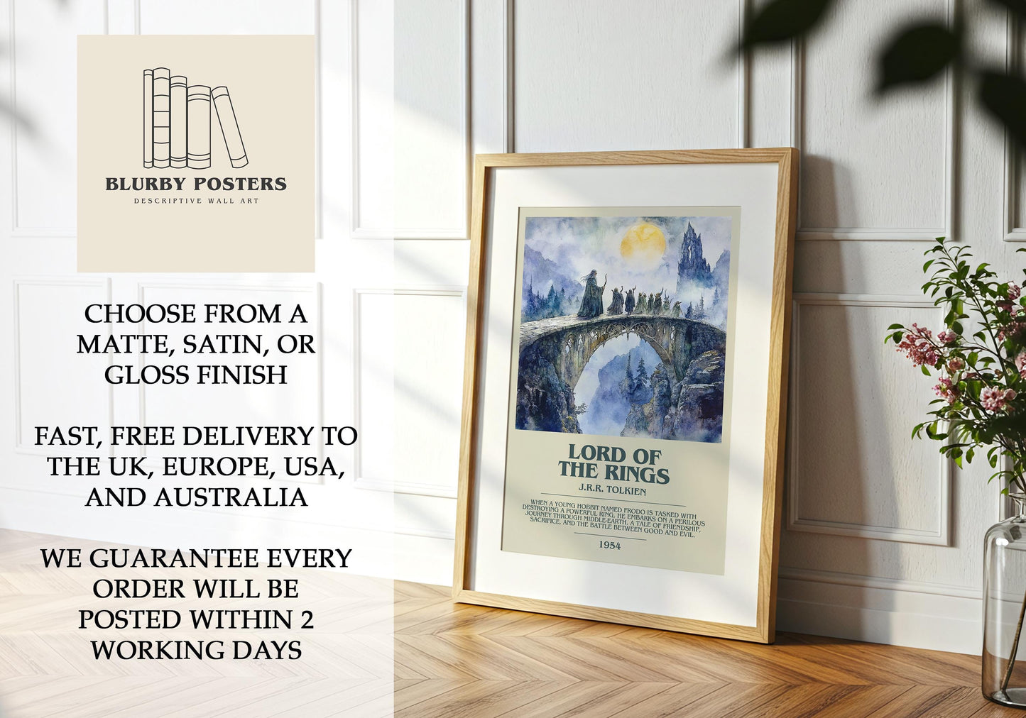 Lord Of The Rings by J.R.R. Tolkien | Descriptive Book Poster | Modern