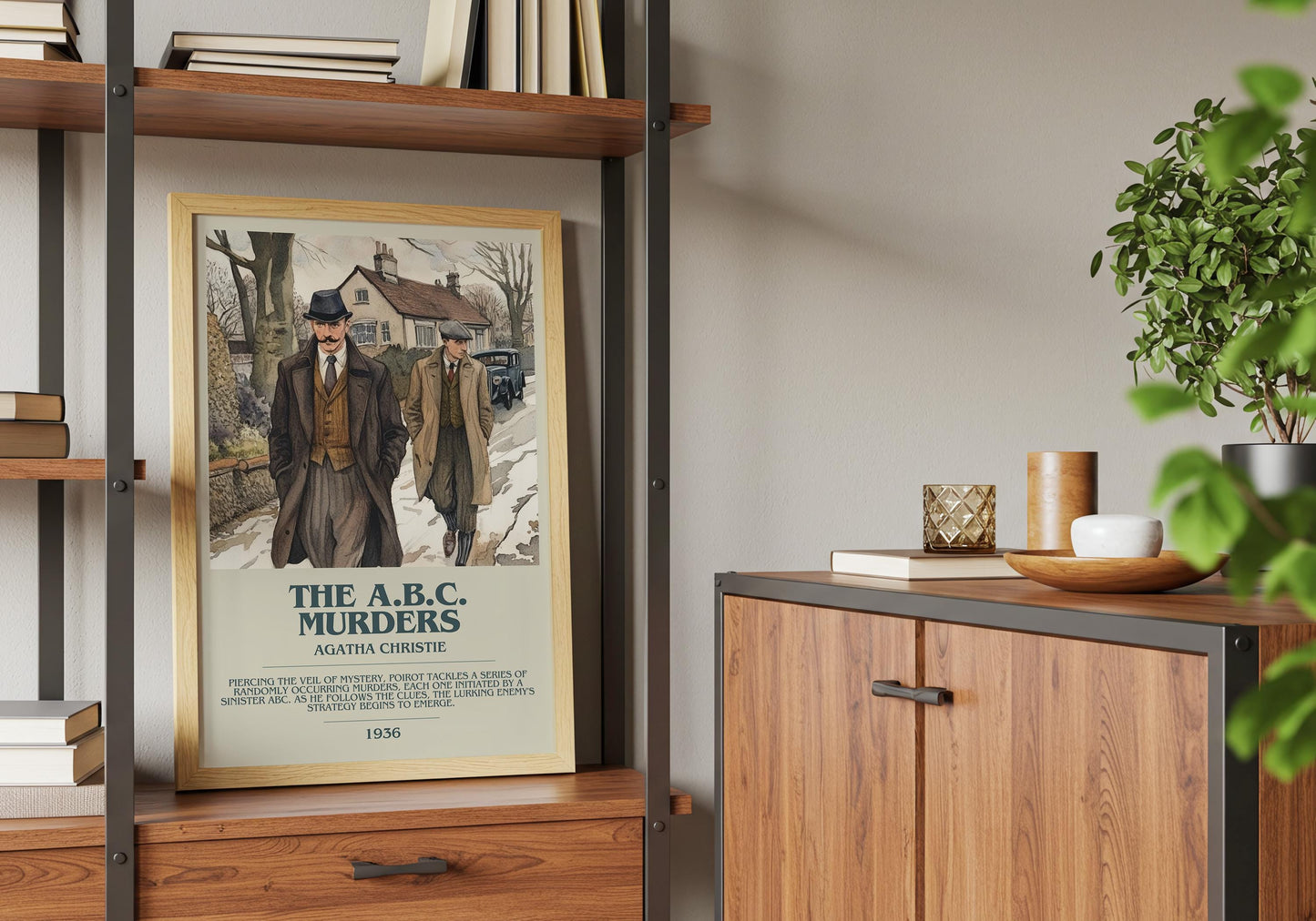The A.B.C Murders by Agatha Christie Descriptive Poster Print. Free Delivery Wall Art Author & Blurb Book Artwork Novel Modern